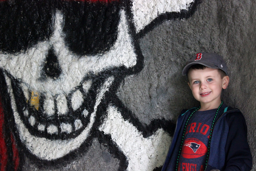 little boy skull and scross bones